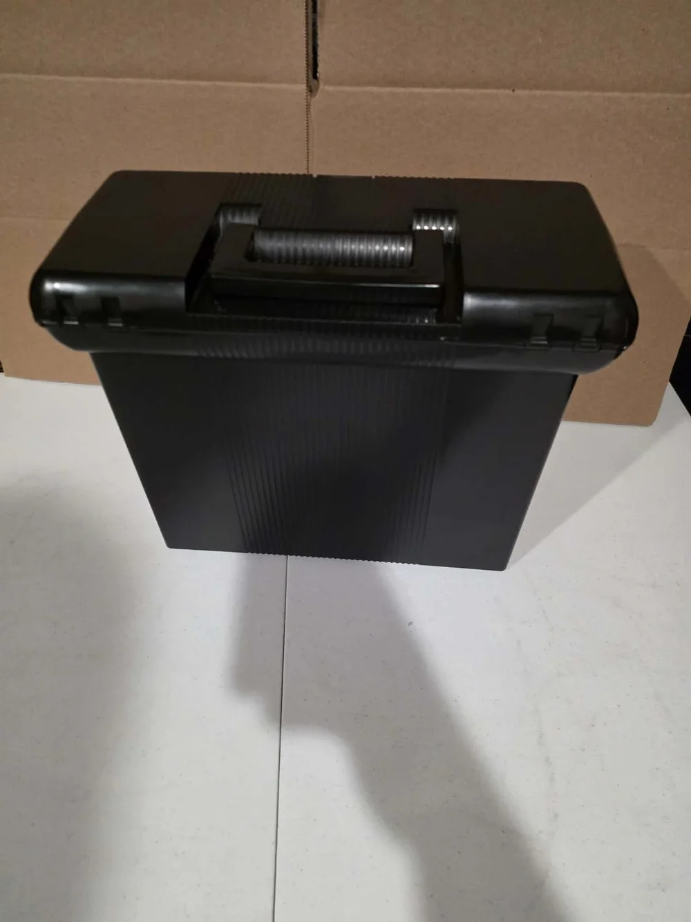 Black Portable File Box with Handle